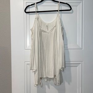 White/ cream lace off shoulder top